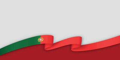 3d ribbon with national flag Portugal isolated on white background vector