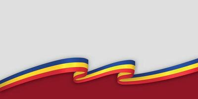 3d ribbon with national flag Romania isolated on white background vector