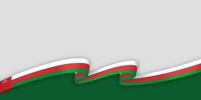 3d ribbon with national flag Oman isolated on white background vector
