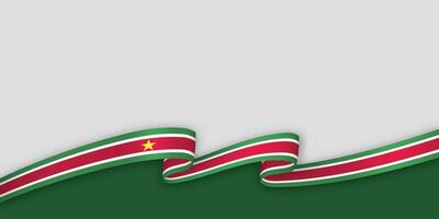 3d ribbon with national flag Suriname isolated on white background vector