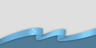 3d ribbon with national flag Micronesia isolated on white background vector