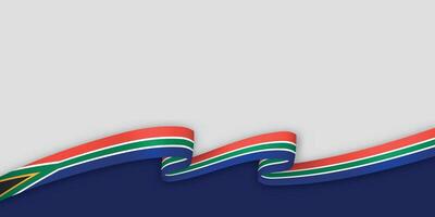 3d ribbon with national flag South Africa isolated on white background vector
