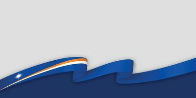 3d ribbon with national flag Marshall Islands isolated on white background vector