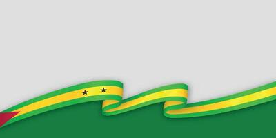 3d ribbon with national flag Sao Tome and Principe isolated on white background vector