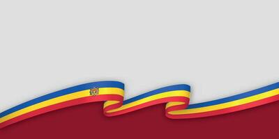 3d ribbon with national flag Moldova isolated on white background vector