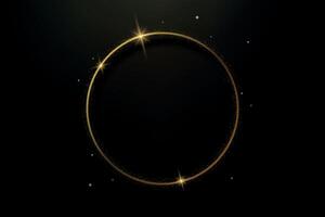 Elegant Black Background with Golden Sparkling Circle vector