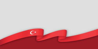 3d ribbon with national flag Turkey isolated on white background vector