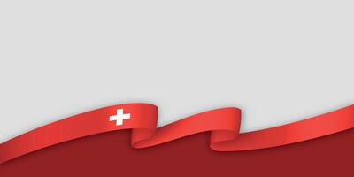 3d ribbon with national flag Switzerland isolated on white background vector