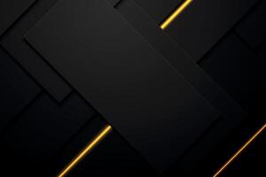 Modern Black Background with Golden Diagonal Highlights vector