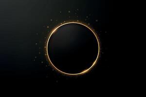 Elegant Black Background with Golden Sparkling Circle vector