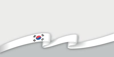 3d ribbon with national flag South Korea isolated on white background vector