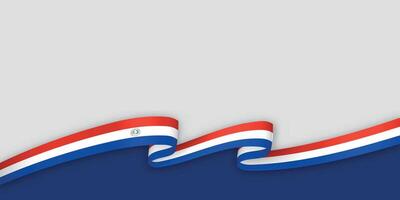 3d ribbon with national flag Paraguay isolated on white background vector