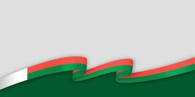 3d ribbon with national flag Madagascar isolated on white background vector