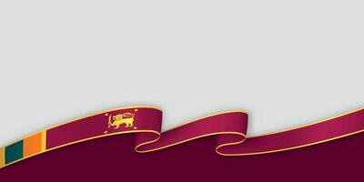 3d ribbon with national flag Sri Lanka isolated on white background vector