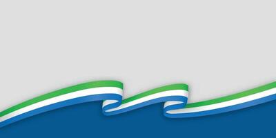 3d ribbon with national flag Sierra Leone isolated on white background vector