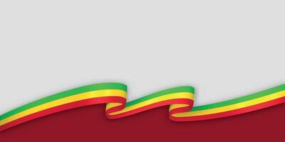 3d ribbon with national flag Mali isolated on white background vector