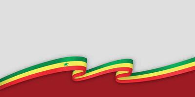 3d ribbon with national flag Senegal isolated on white background vector