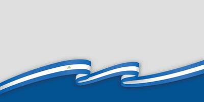 3d ribbon with national flag Nicaragua isolated on white background vector