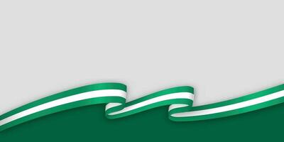 3d ribbon with national flag Nigeria isolated on white background vector