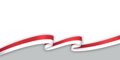 3d ribbon with national flag Monaco isolated on white background vector