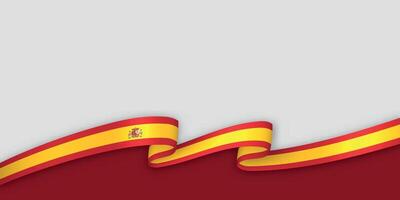 3d ribbon with national flag Spain isolated on white background vector