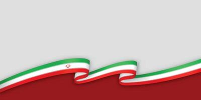 3d ribbon with national flag Iran isolated on white background vector