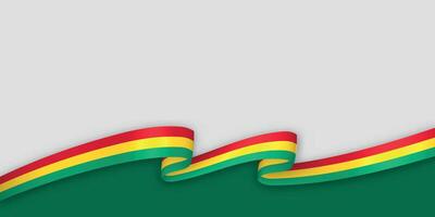 3d ribbon with national flag Guinea isolated on white background vector