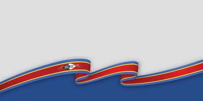 3d ribbon with national flag Eswatini isolated on white background vector