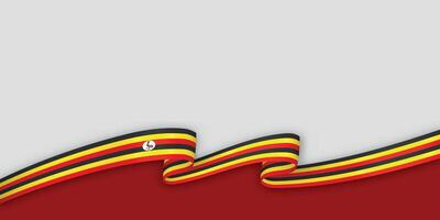 3d ribbon with national flag Uganda isolated on white background vector