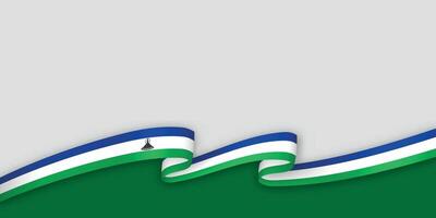 3d ribbon with national flag Lesotho isolated on white background vector