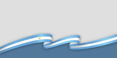 3d ribbon with national flag Argentina isolated on white background vector