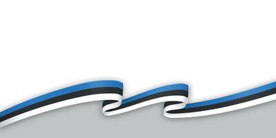 3d ribbon with national flag Estonia isolated on white background vector