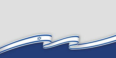 3d ribbon with national flag Israel isolated on white background vector