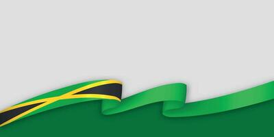 3d ribbon with national flag Jamaica isolated on white background vector