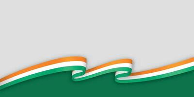3d ribbon with national flag Ivory Coast isolated on white background vector