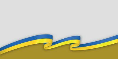 3d ribbon with national flag Ukraine isolated on white background vector