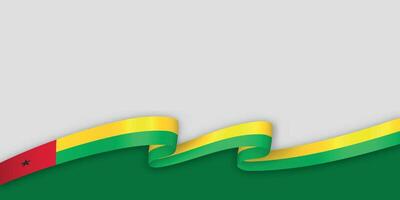 3d ribbon with national flag Guinea-Bissau isolated on white background vector