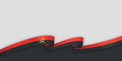 3d ribbon with national flag Angola isolated on white background vector