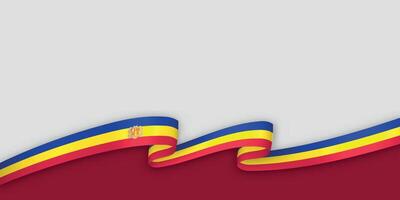 3d ribbon with national flag Andorra isolated on white background vector