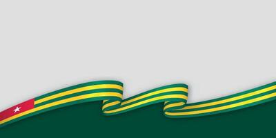 3d ribbon with national flag Togo isolated on white background vector