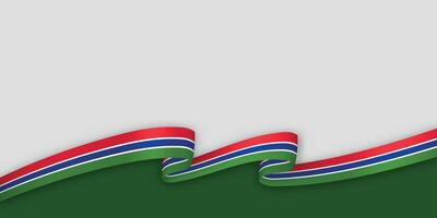 3d ribbon with national flag Gambia isolated on white background vector