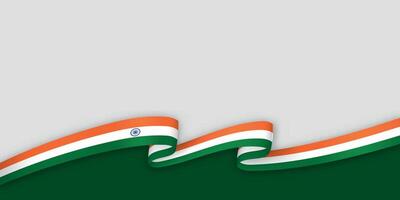 3d ribbon with national flag India isolated on white background vector
