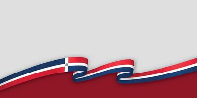 3d ribbon with national flag Dominican Republic isolated on white background vector