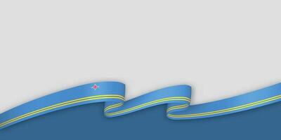 3d ribbon with national flag Aruba isolated on white background vector