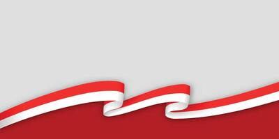 3d ribbon with national flag Indonesia isolated on white background vector
