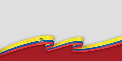 3d ribbon with national flag Ecuador isolated on white background vector