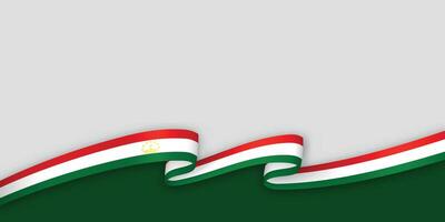 3d ribbon with national flag Tajikistan isolated on white background vector