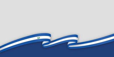 3d ribbon with national flag El Salvador isolated on white background vector