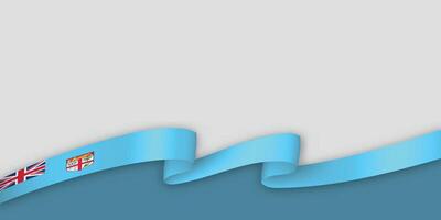 3d ribbon with national flag Fiji isolated on white background vector