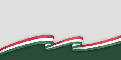 3d ribbon with national flag Hungary isolated on white background vector